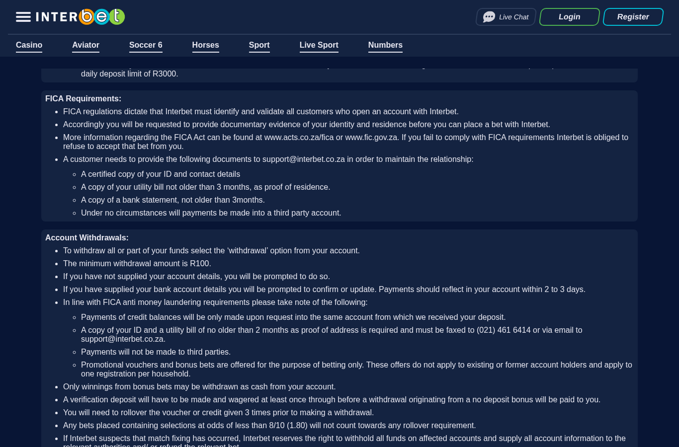 Interbet first-party evidence captured 1 October 2026